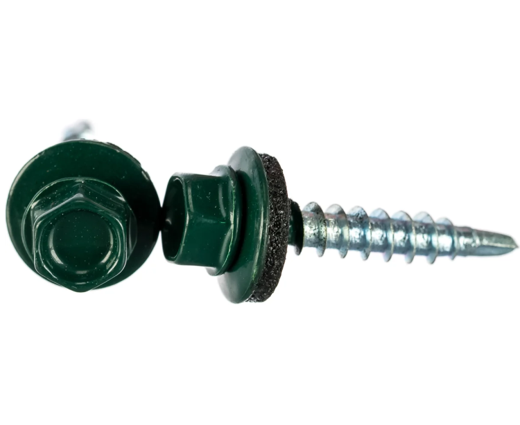 Саморез кровельный ZP 4,8х35, оцинк, зеленый мох