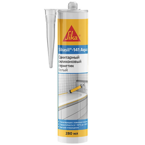 Силиконовый санитарный герметик Sika Sikasil-141 Aqua, белый, 280мл